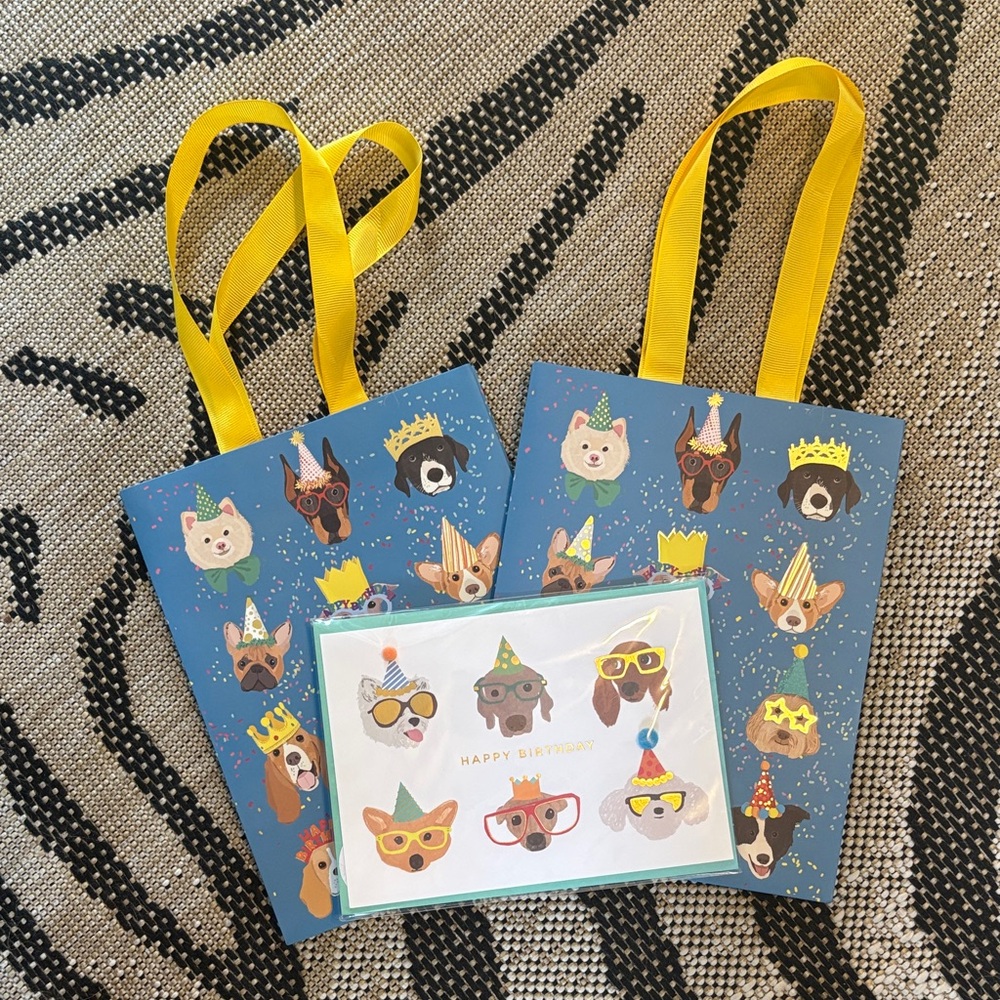 🆕Papyrus Doggie Bags And Birthday Greeting Card Bundle